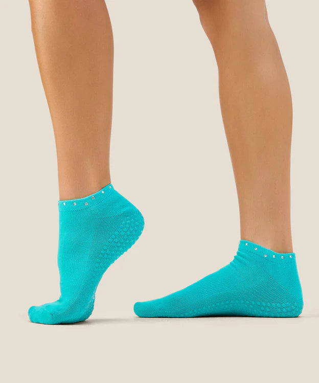 Low Rise Grip Socks | Gem Aqua