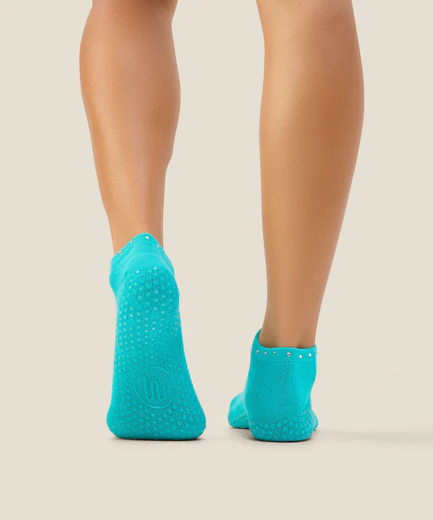 Low Rise Grip Socks | Gem Aqua