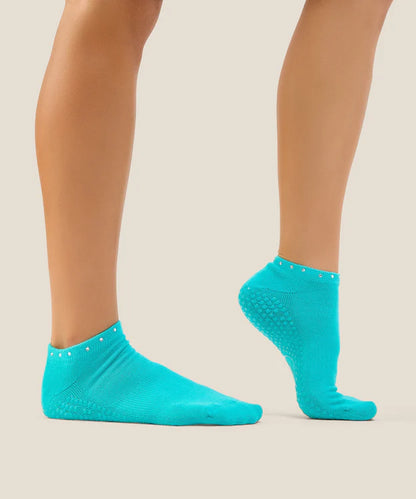 Low Rise Grip Socks | Gem Aqua