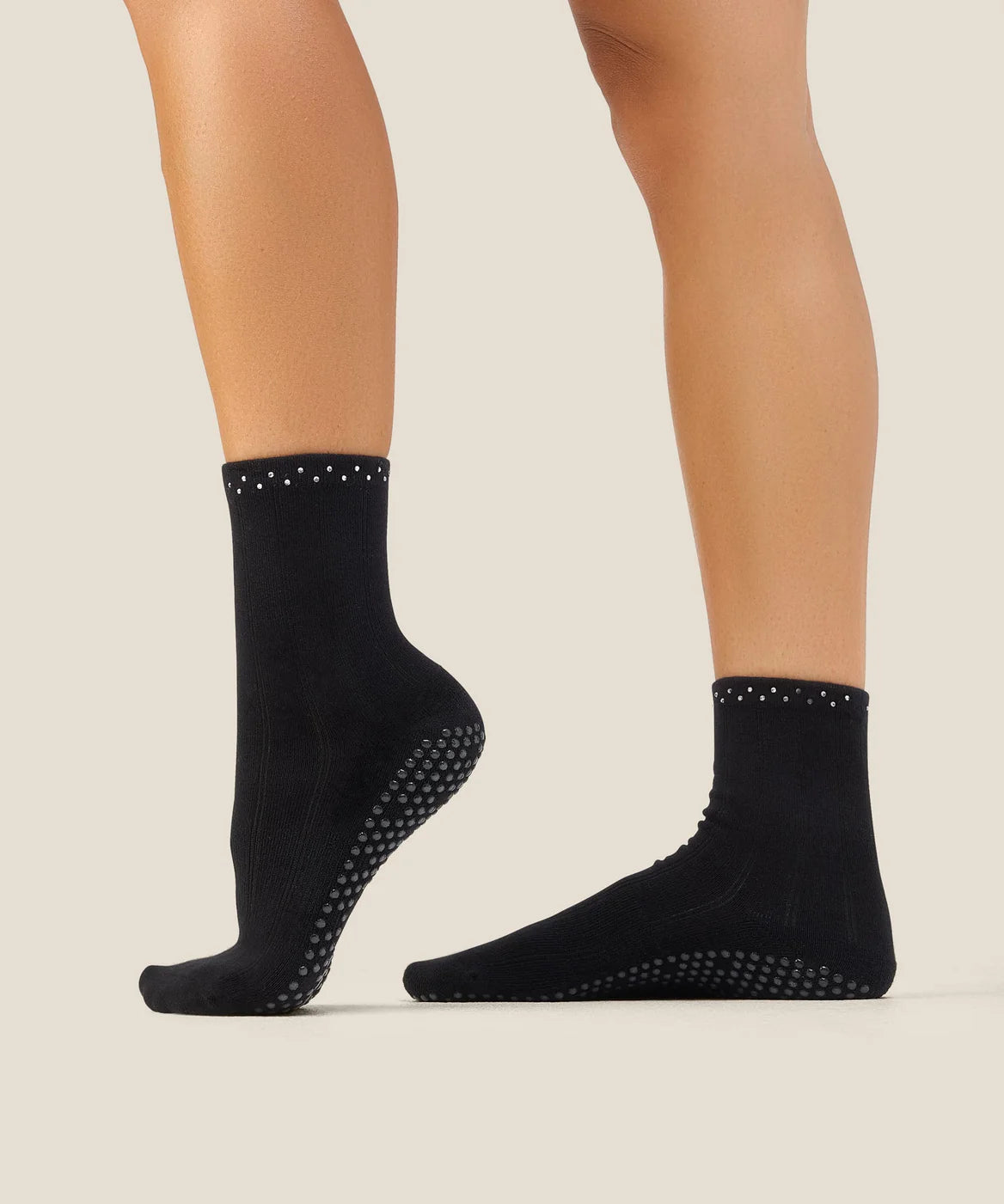 Crew Non Slip Grip Socks | Gem Black