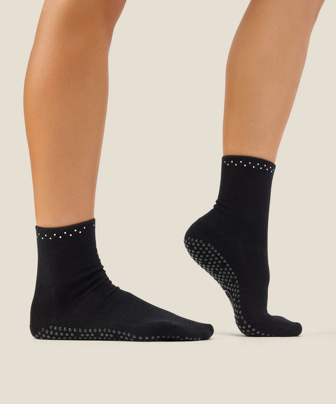 Crew Non Slip Grip Socks | Gem Black