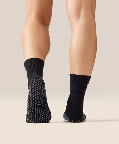 Crew Non Slip Grip Socks | Fortune Kitty Black