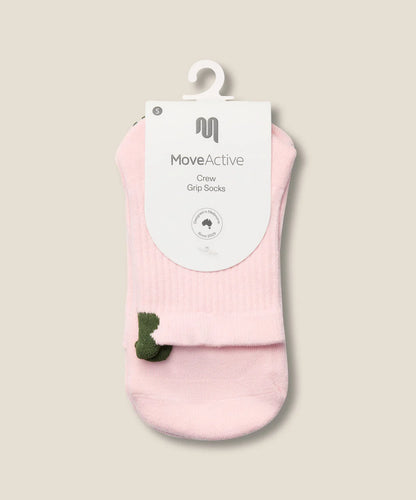 Crew Non Slip Grip Socks | Flower Patch Blush