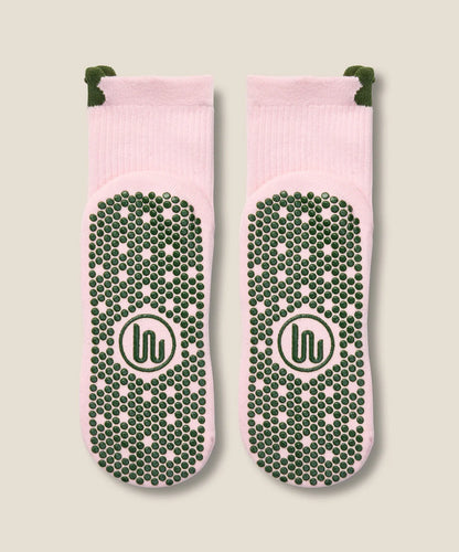 Crew Non Slip Grip Socks | Flower Patch Blush