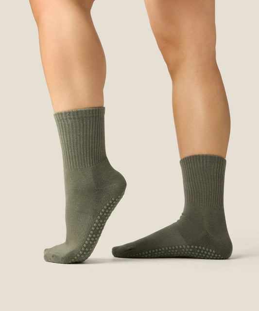 Crew Non Slip Grip Socks | Khaki