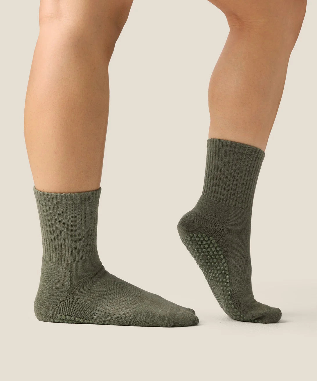 Crew Non Slip Grip Socks | Khaki