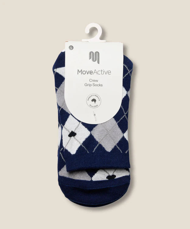 Crew Grip Socks | Argyle Navy