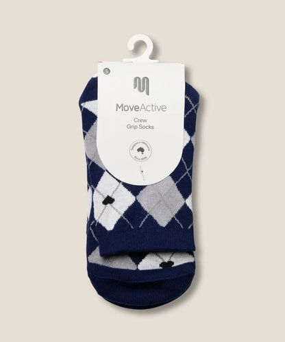Crew Grip Socks | Argyle Navy