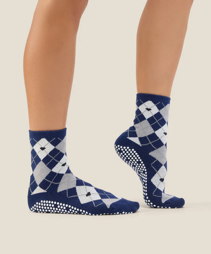 Crew Grip Socks | Argyle Navy