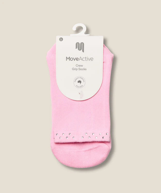 Crew Non Slip Grip Socks | Gem Pink