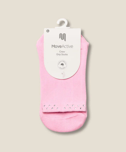 Crew Non Slip Grip Socks | Gem Pink