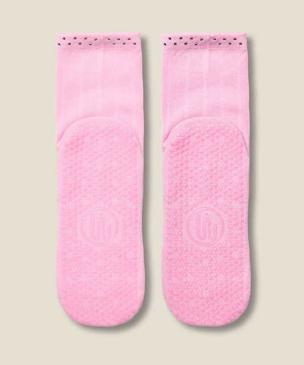 Crew Non Slip Grip Socks | Gem Pink