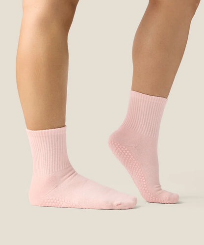 Crew Non Slip Grip Socks | Sweet Pink