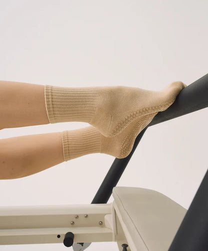 Crew Non Slip Grip Socks | Almond
