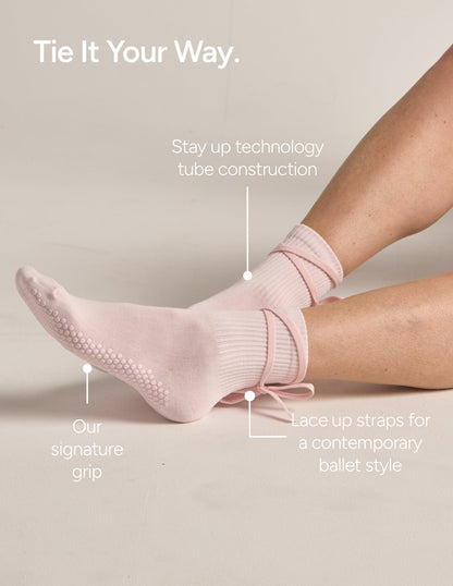The Nina Grip Sock | Ballet Pink