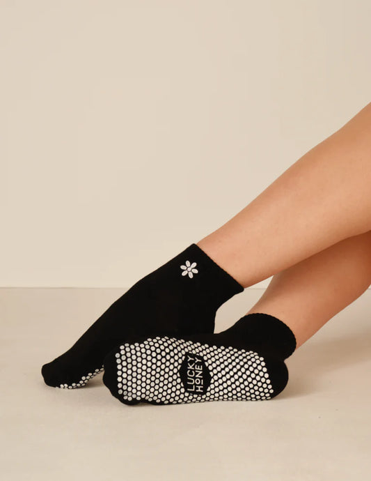 The Harlow Grip Socks | Daisy Black