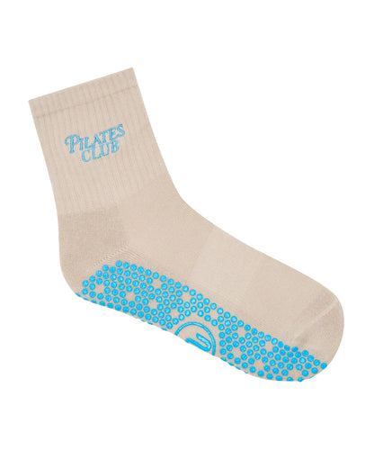 Crew Non Slip Grip Socks | Pilates Club Stone
