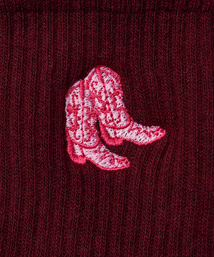 Crew Non Slip Grip Socks | Boot Scootin’ Mulberry