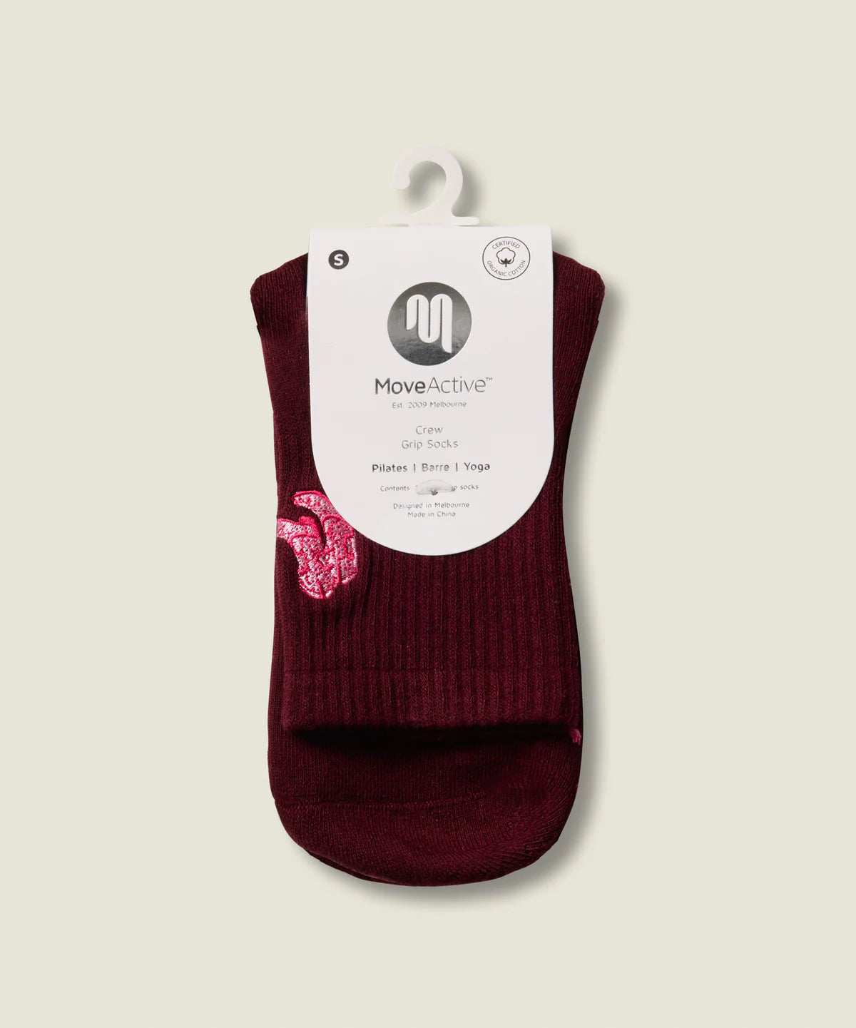 Crew Non Slip Grip Socks | Boot Scootin’ Mulberry
