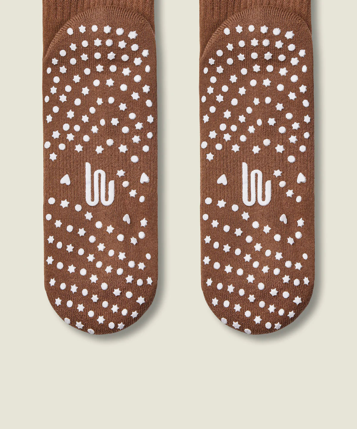 Crew Non Slip Grip Socks | Lasoo Heart Tan