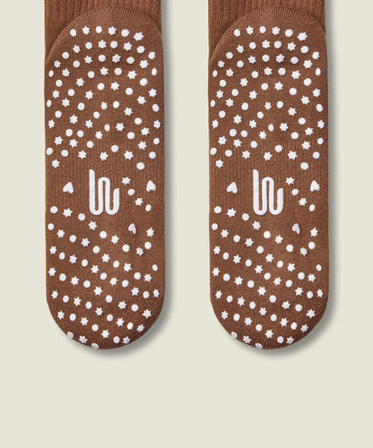 Crew Non Slip Grip Socks | Lasoo Heart Tan