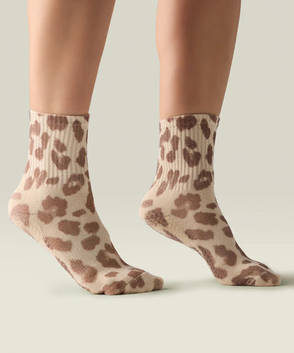 Crew Non Slip Grip Socks | Leopard