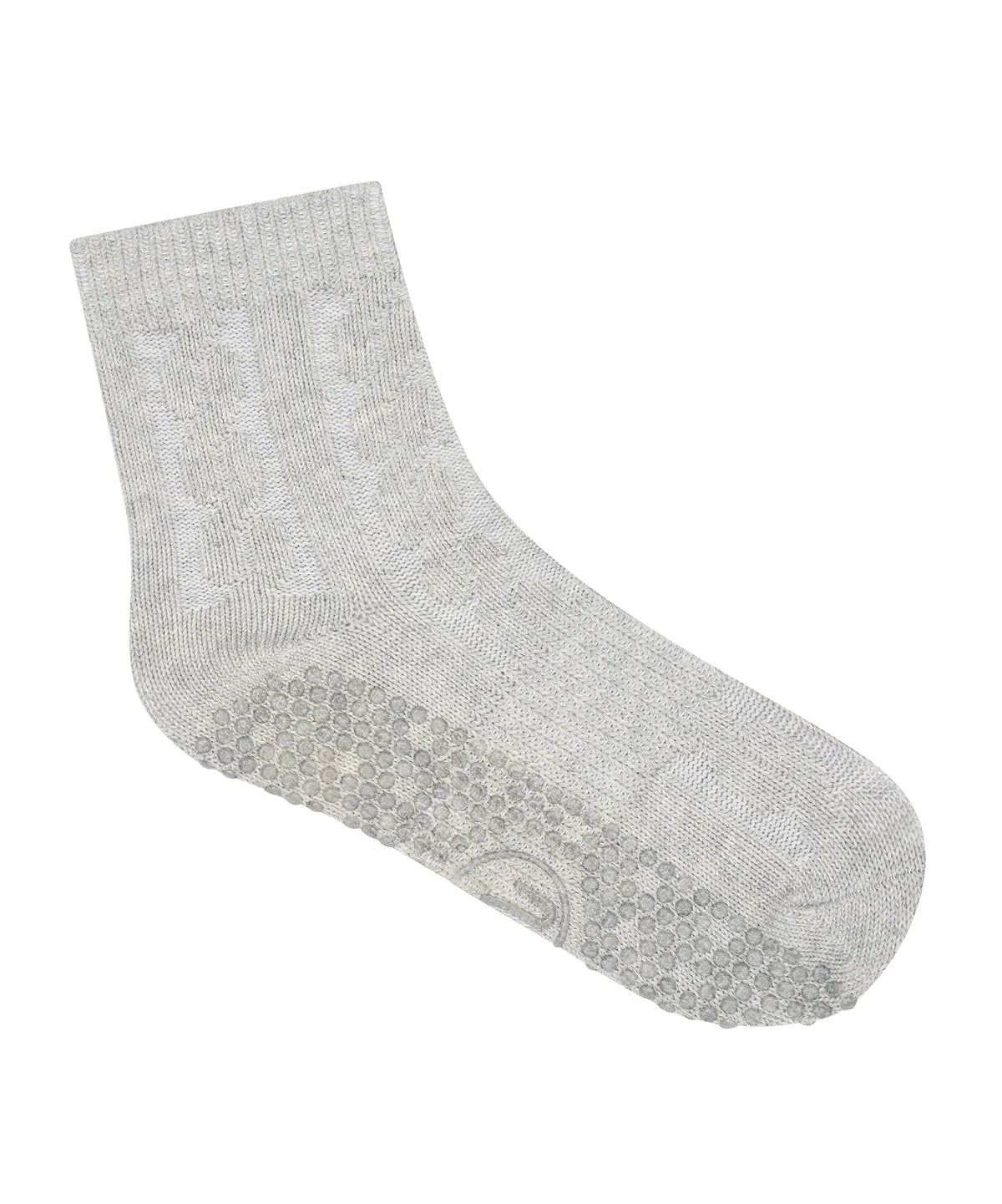 Crew Non Slip Grip Socks | Cable-Knit Marle Grey