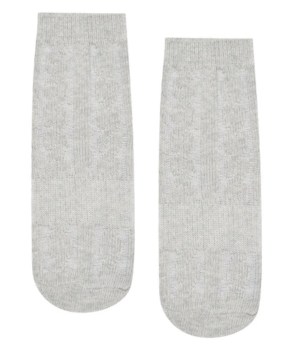 Crew Non Slip Grip Socks | Cable-Knit Marle Grey