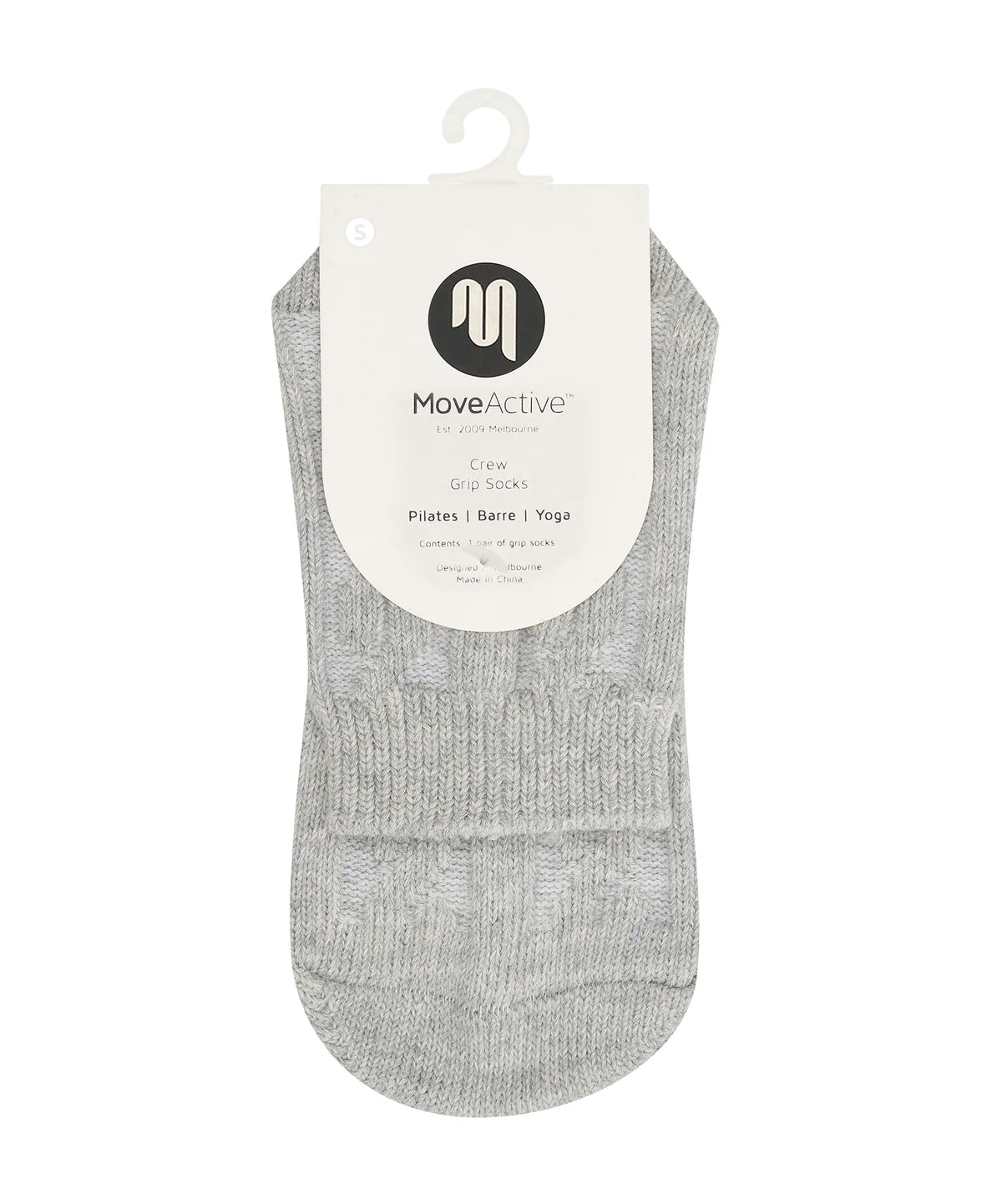 Crew Non Slip Grip Socks | Cable-Knit Marle Grey