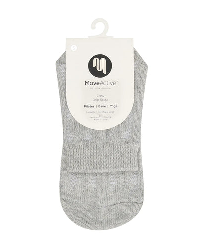 Crew Non Slip Grip Socks | Cable-Knit Marle Grey