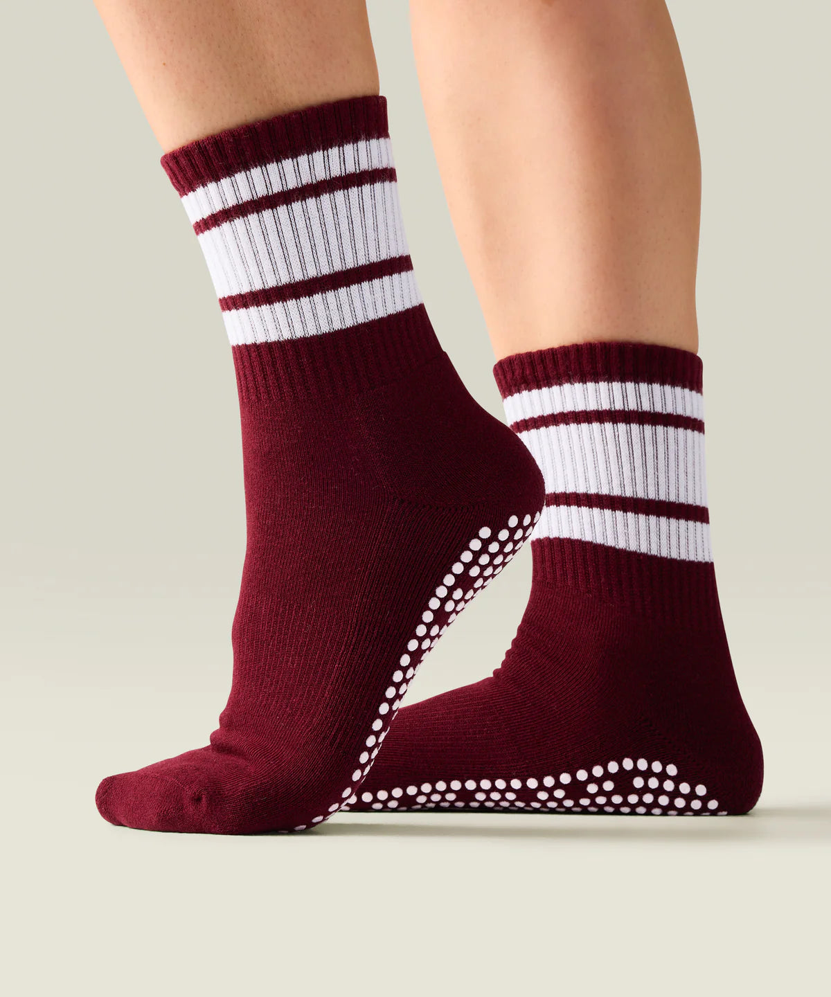 Crew Non Slip Grip Socks | Mulberry Stripes