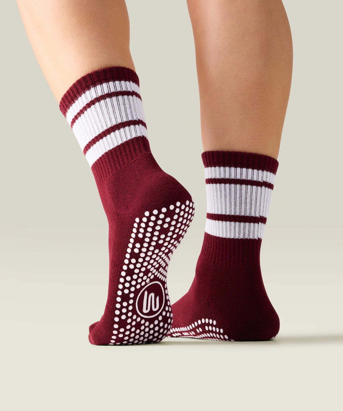 Crew Non Slip Grip Socks | Mulberry Stripes