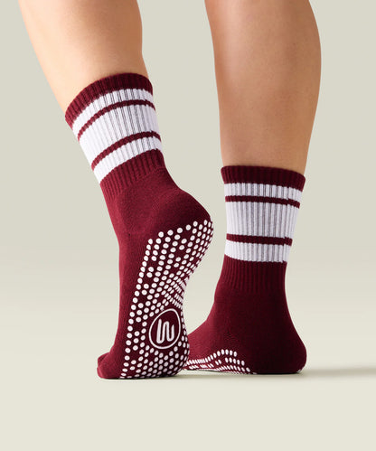 Crew Non Slip Grip Socks | Mulberry Stripes