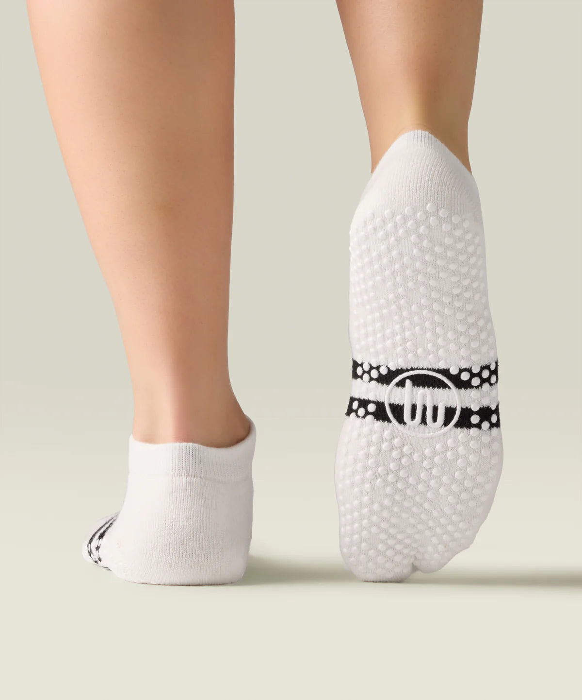 Classic Low Rise Grip Socks | Sporty Stripe Ivory