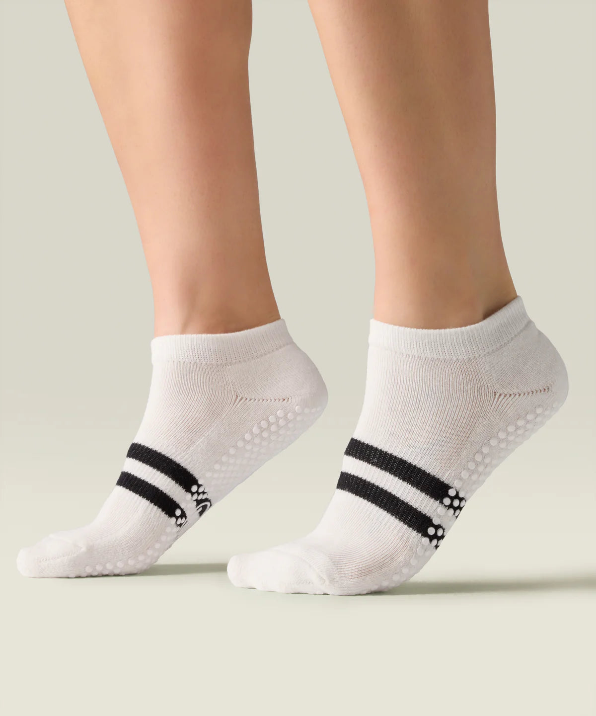Classic Low Rise Grip Socks | Sporty Stripe Ivory