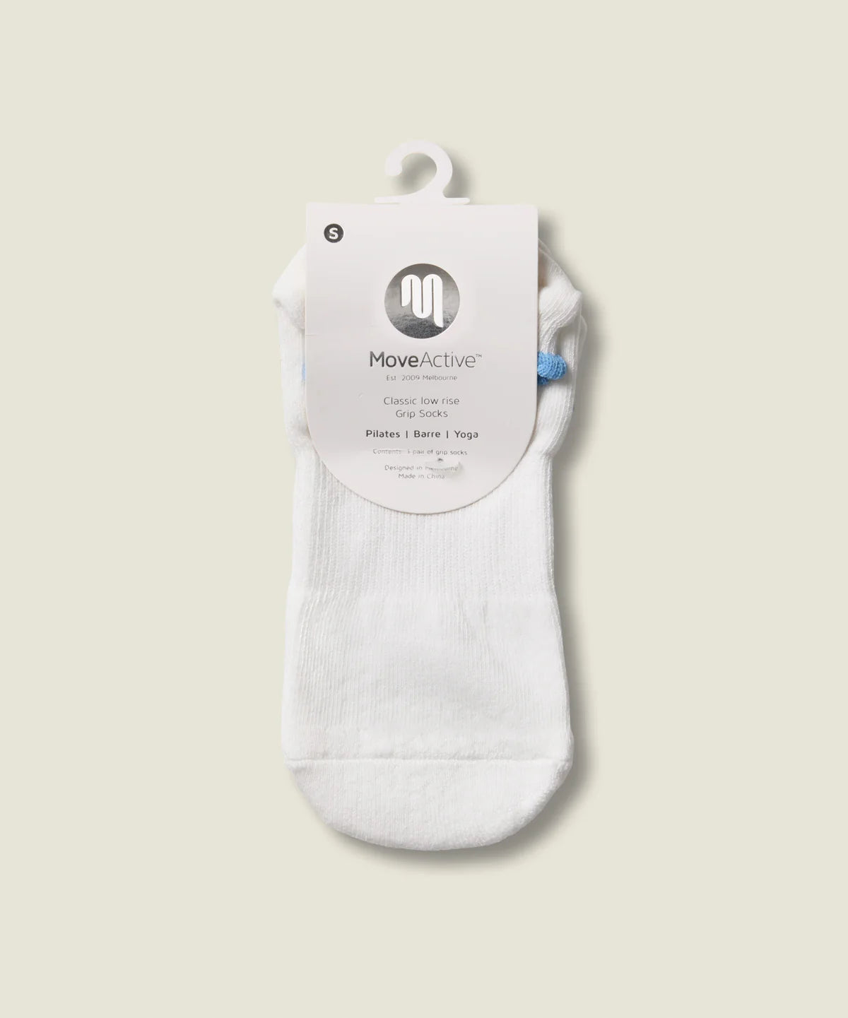 Classic Low Rise Grip Socks | Ivory Blue Ruffle