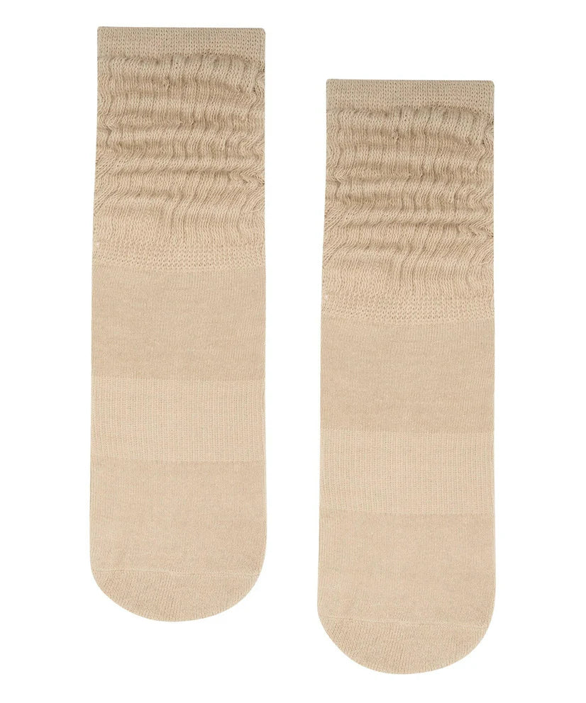 Scrunch Non Slip Grip Socks | Latte