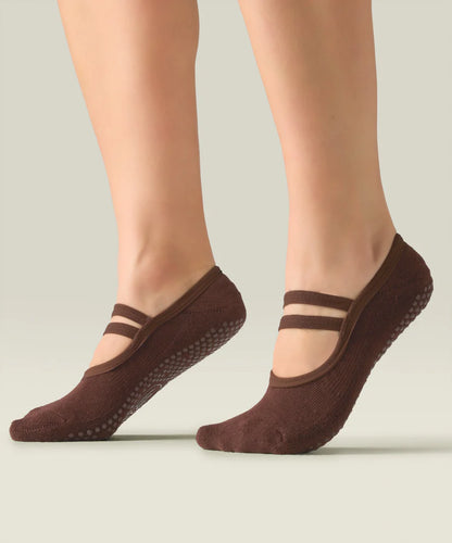 Ballet Non Slip Grip Socks | Espresso