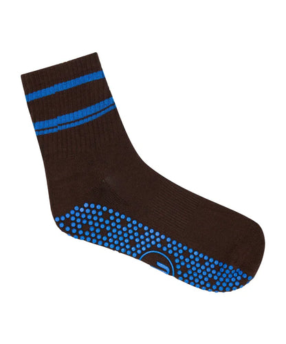 Crew Non Slip Grip Socks - Mocha Strokes