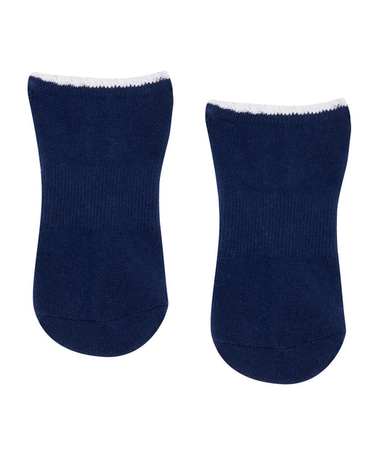 Ruffle Low Rise Grip Socks - Navy