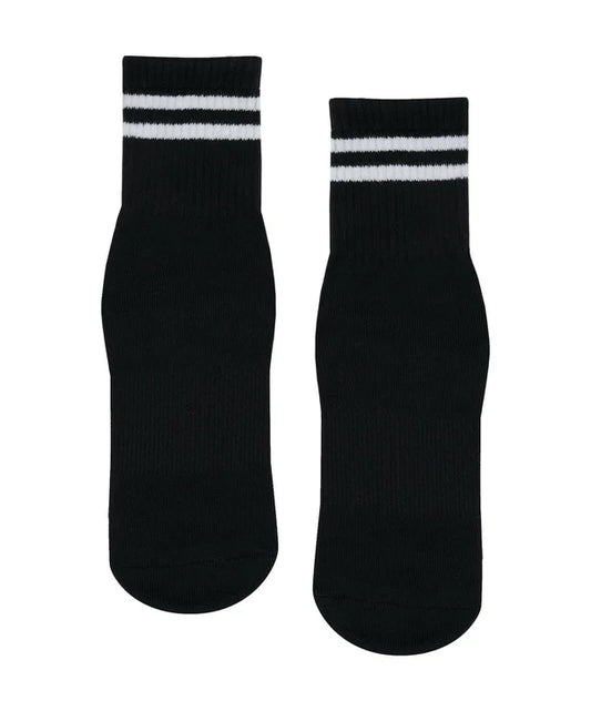 Crew Non Slip Grip Socks - Sporty Stripe Black