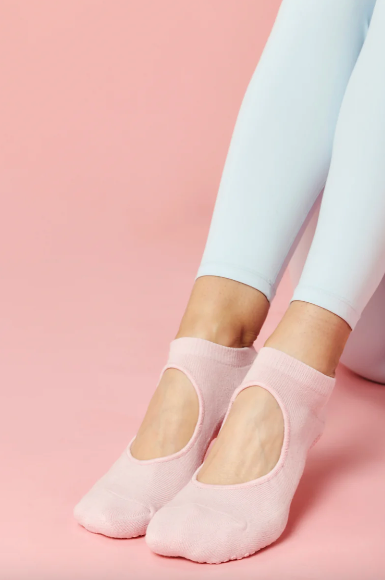 Slide on Non Slip Grip Socks - Sorbet Pink