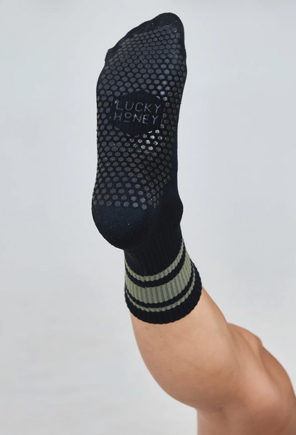 The Crew Grip Socks | Black & Olive