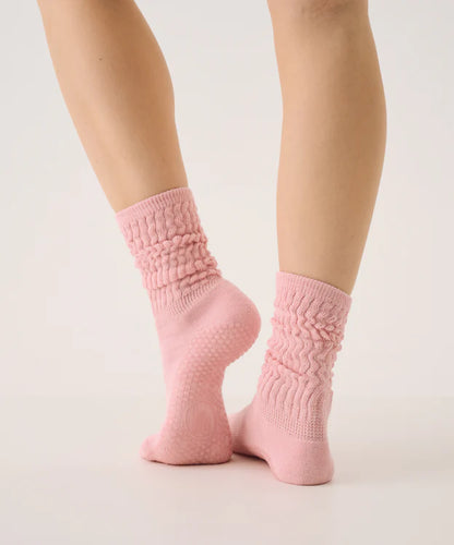 Scrunch Non Slip Grip Socks | Pink