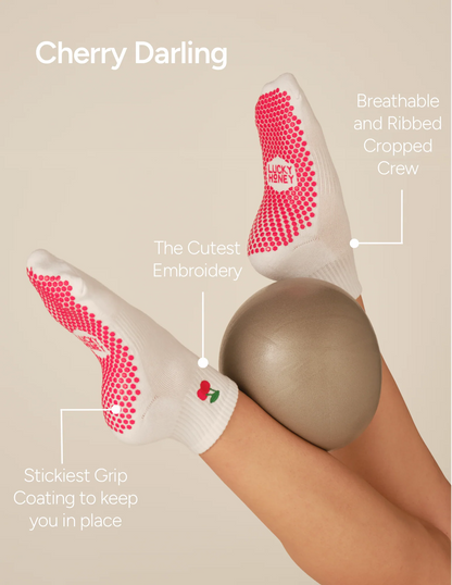 The Harlow Grip Socks | Cherries