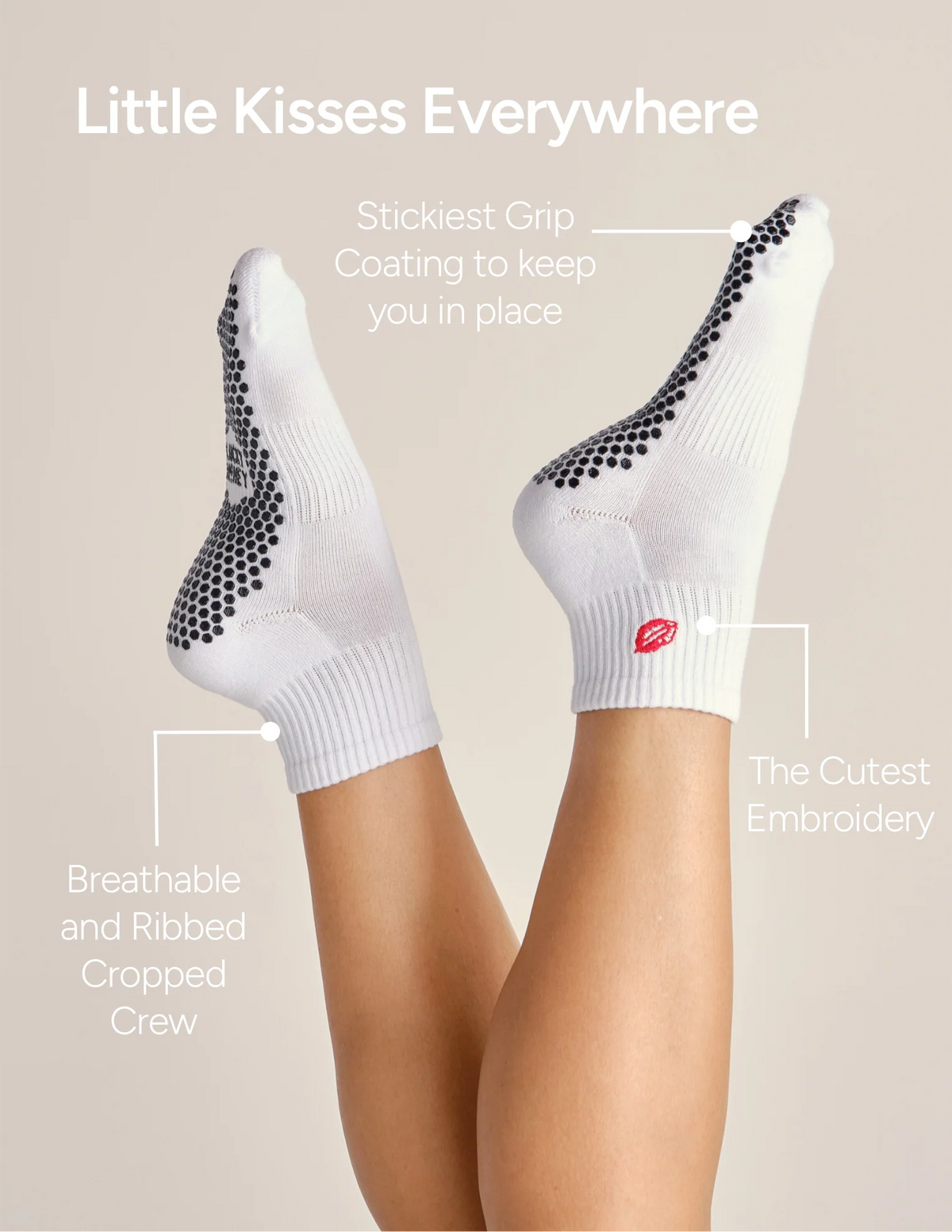 The Harlow Grip Socks | Kiss