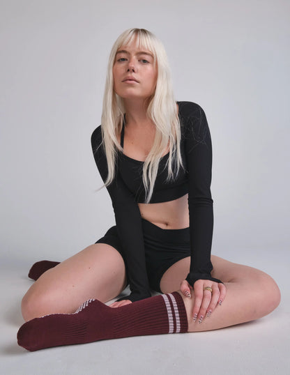 The Tall Tube Grip Socks | Crimson Court