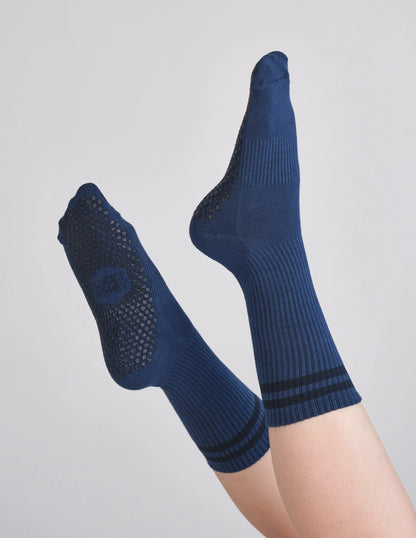 The Tall Tube Grip Socks | Midnight Blues