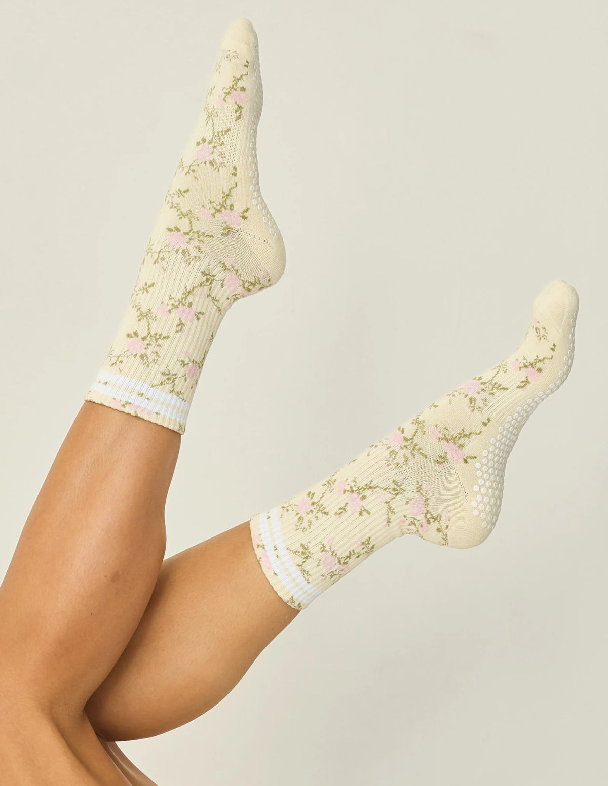 The Floral Grip Sock | Vintage Rose