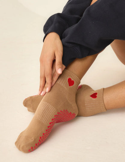 The Harlow Grip Socks | Heart
